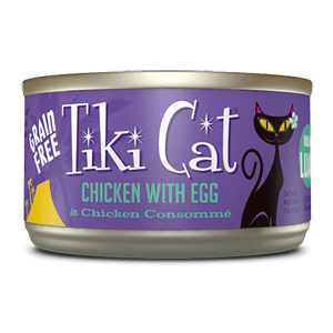 Tiki Koolina Luau Succulent Chicken With Egg Canned Cat Food Tiki Cat, tiki dog, Tiki, Koolina, Luau, Succulent, Chicken, Egg, Canned, Cat Food